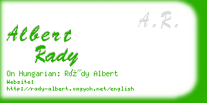 albert rady business card